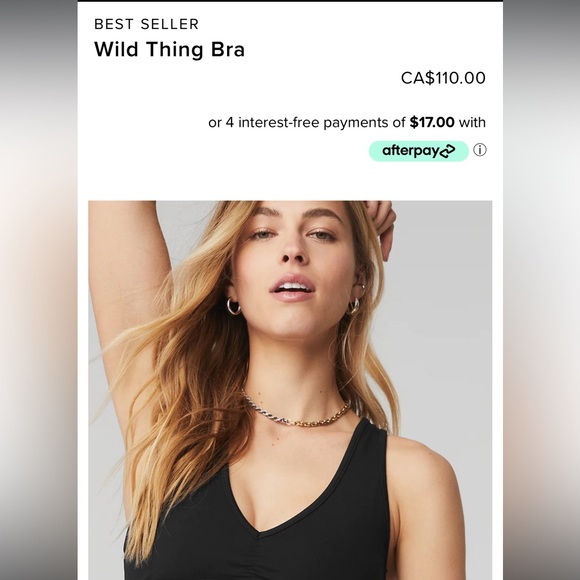 Alo Yoga black Wild Thing bra size XS. - Picture 3 of 6